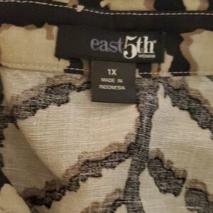 East 5th Beige and Black Patterned Top